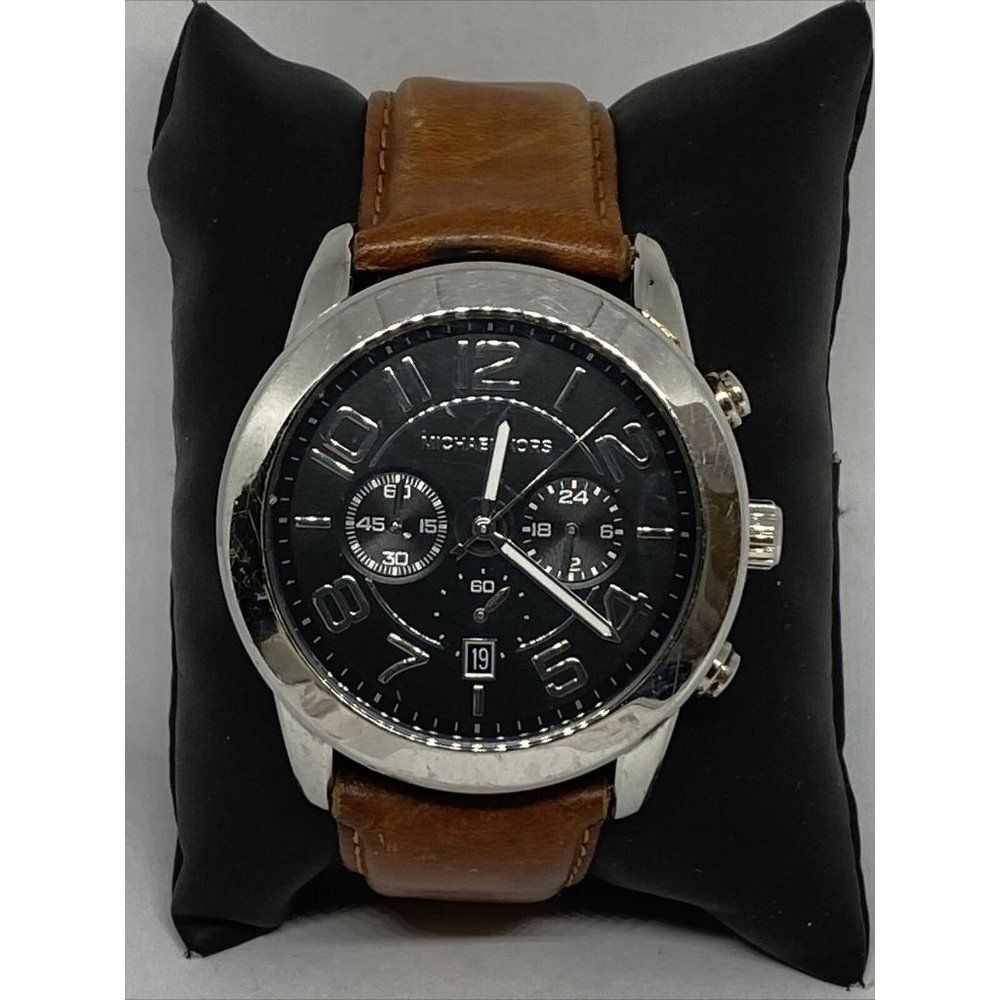 Michael Kors MK8359 Men's Brown Leather Black Anal